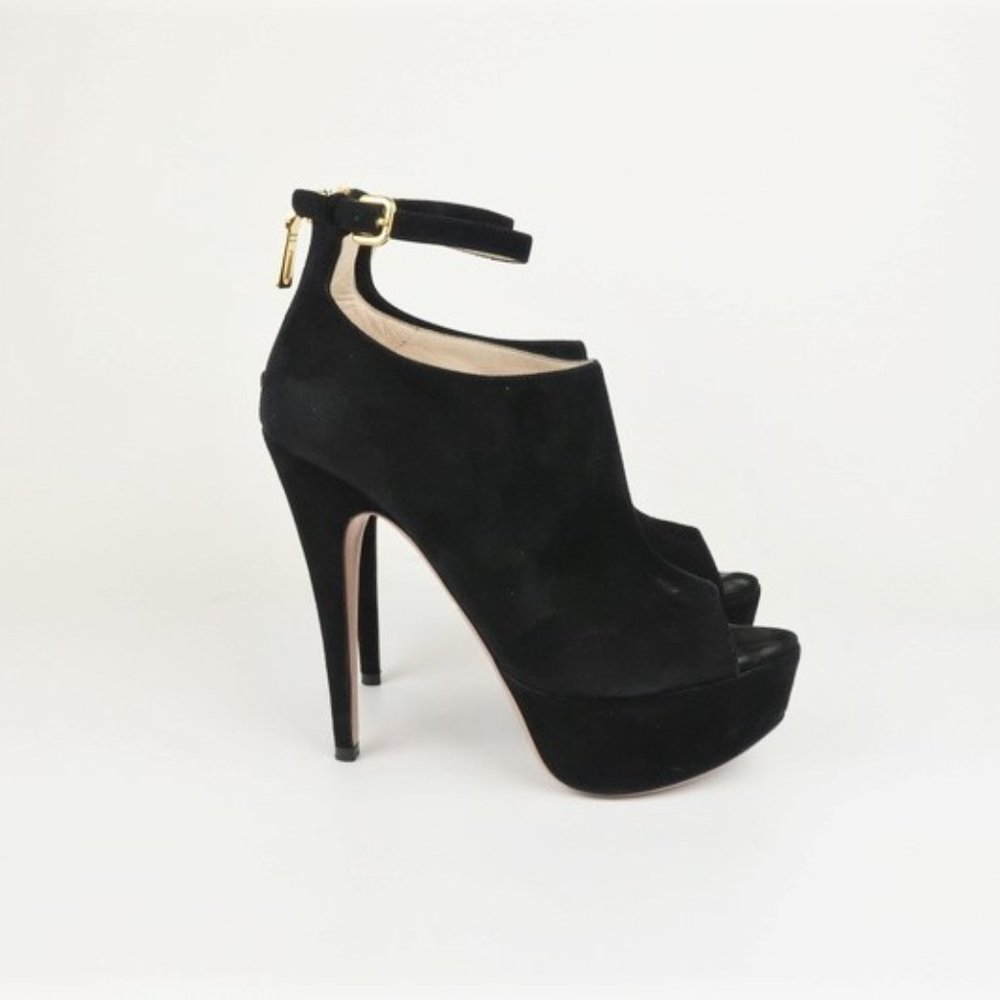 Prada Peep Toe Platform Ankle Bootie Heel - Picture 5 of 8